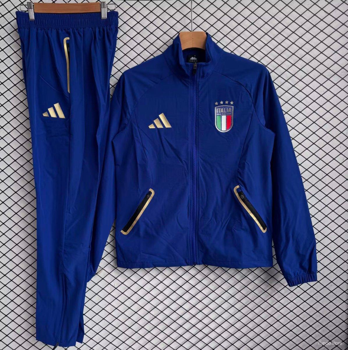 2025/26 Italy Blue and Gold Windbreaker
