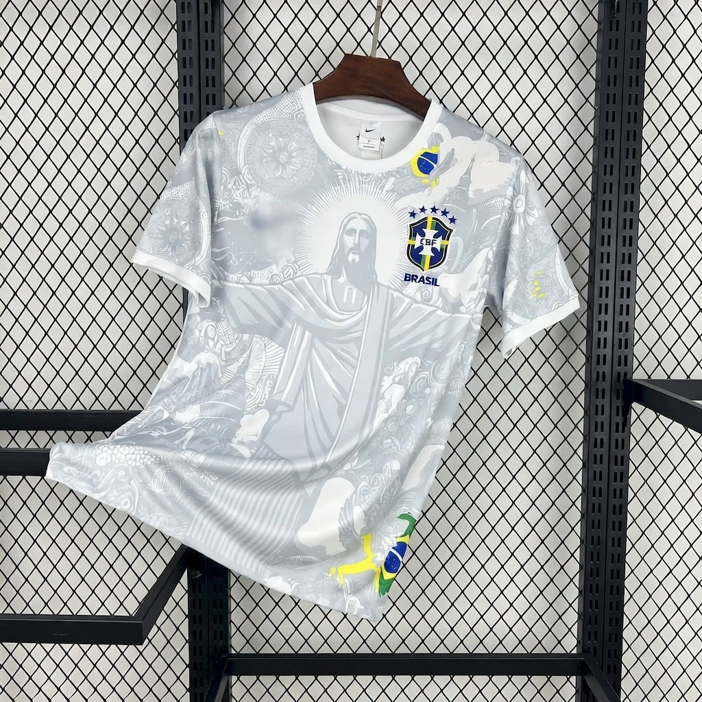 Brazil 2025/26 Special Edition Jersey White w/Christ
